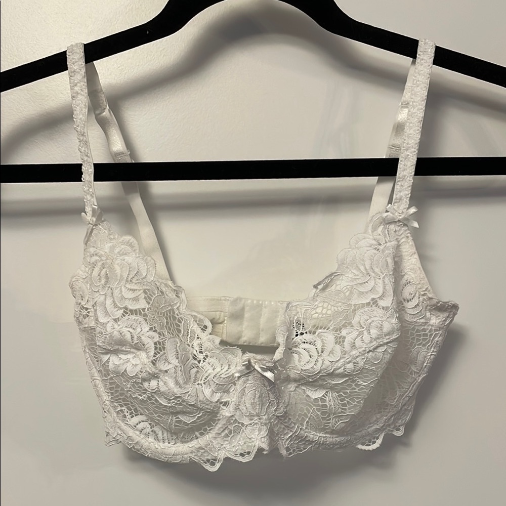 Romantic Sheer White Lace Underwire Bra - Adore Me